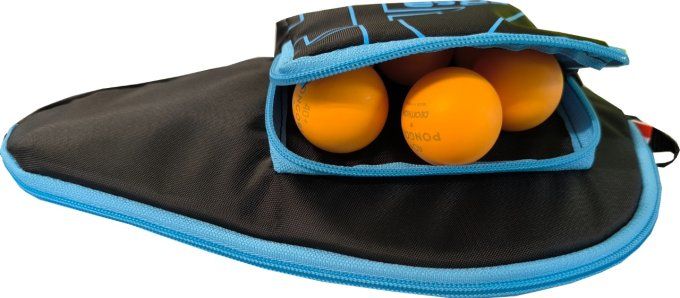 Housse de raquette ping Pong 2R6B Noir/bleu