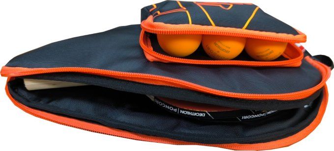 Housse de raquette ping Pong 2R6B Noir/orange