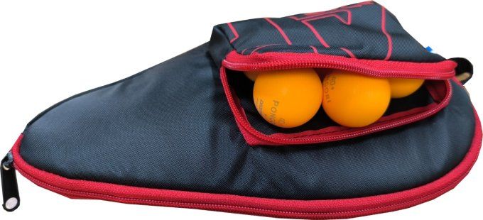 Housse de raquette ping Pong 2R6B Noir/rouge